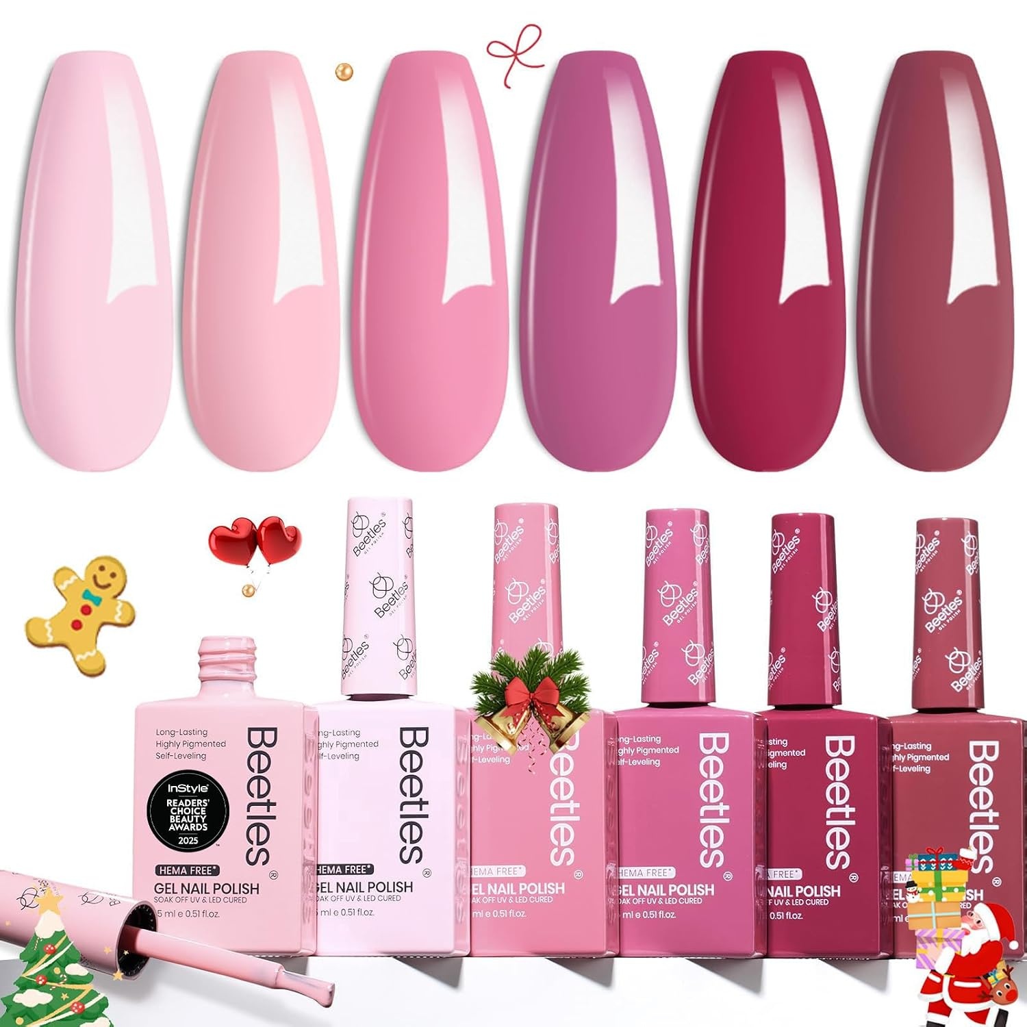 image:imageBeetles Neon Gel Polish Set  6 Colors HEMAFree 15ML Same Color Bottle Pink Green Coral Purple Blue Neon Gel Nail Polish Set Soak Off UV Lamp Bright Rainbow Summer Nails Art Professional SalonRomantic Blush