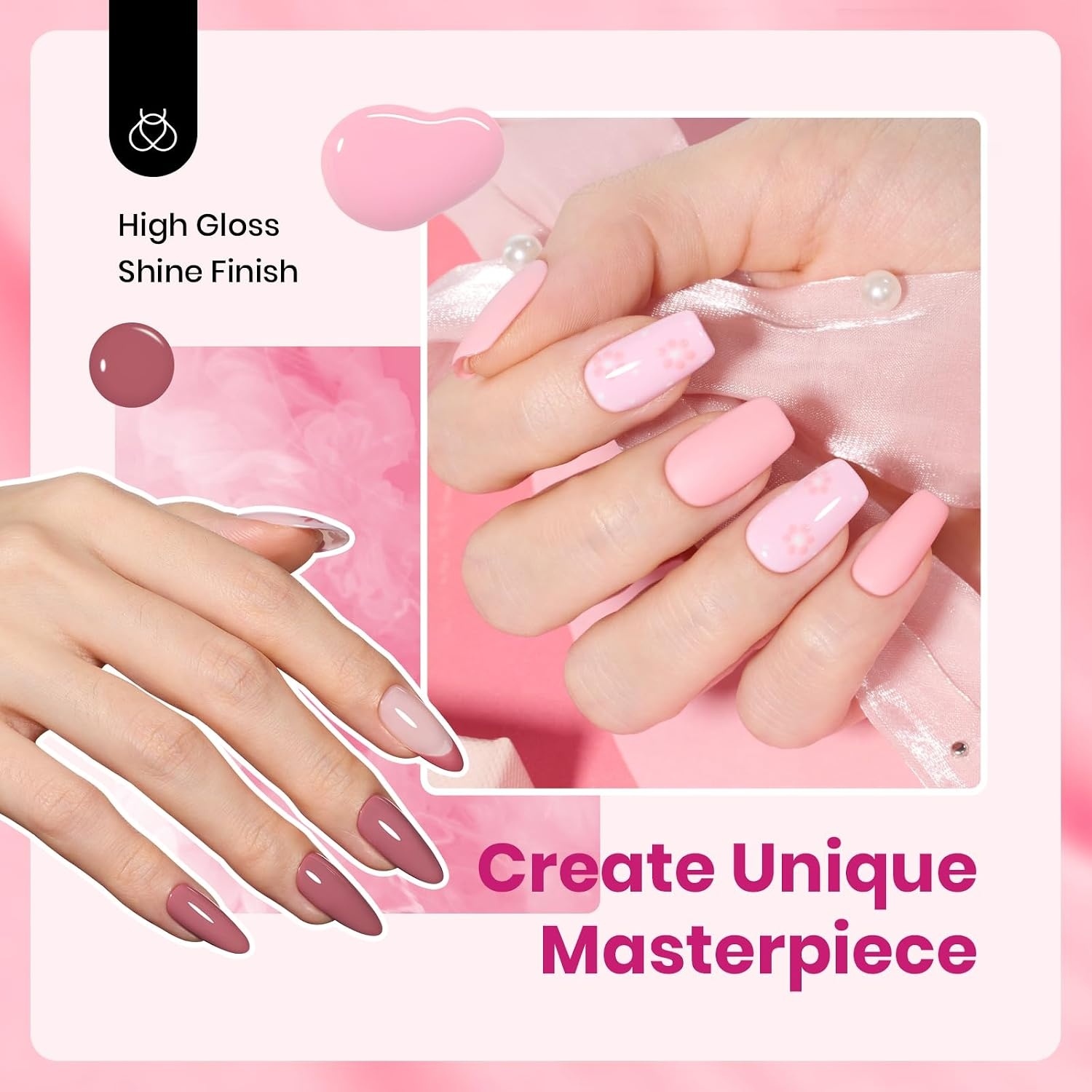 image:imageBeetles Neon Gel Polish Set  6 Colors HEMAFree 15ML Same Color Bottle Pink Green Coral Purple Blue Neon Gel Nail Polish Set Soak Off UV Lamp Bright Rainbow Summer Nails Art Professional SalonRomantic Blush