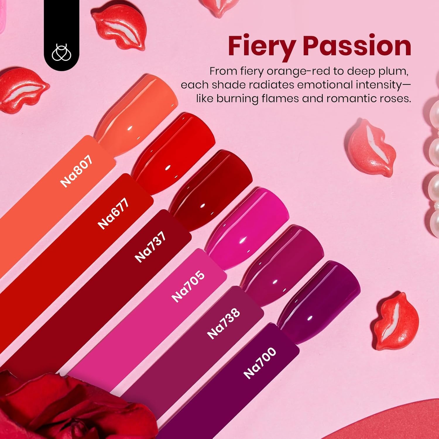 image:imageBeetles Neon Gel Polish Set  6 Colors HEMAFree 15ML Same Color Bottle Pink Green Coral Purple Blue Neon Gel Nail Polish Set Soak Off UV Lamp Bright Rainbow Summer Nails Art Professional SalonFiery Passion