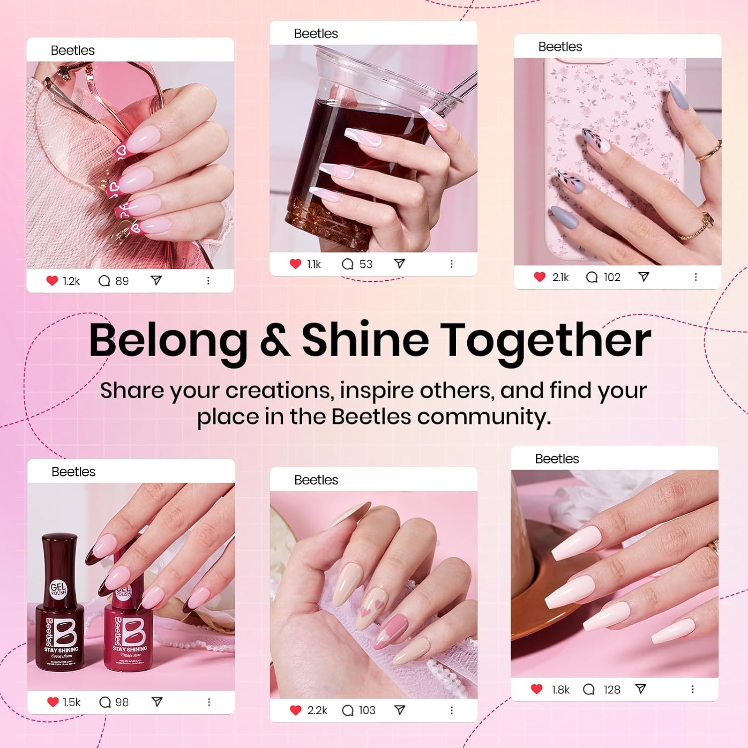 image:imageBeetles Neon Gel Polish Set  6 Colors HEMAFree 15ML Same Color Bottle Pink Green Coral Purple Blue Neon Gel Nail Polish Set Soak Off UV Lamp Bright Rainbow Summer Nails Art Professional Salon1Cozy Elegance