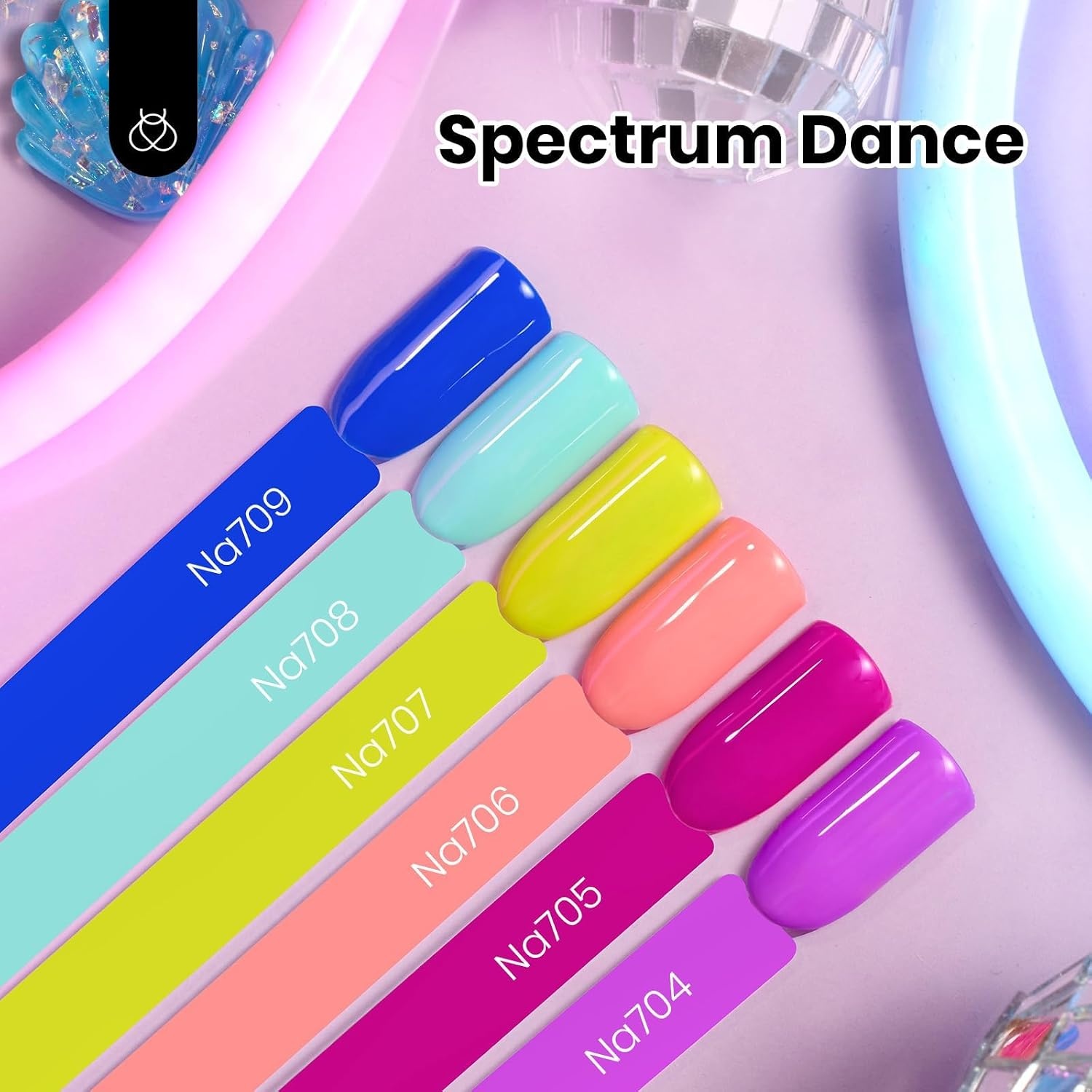 image:imageBeetles Neon Gel Polish Set  6 Colors HEMAFree 15ML Same Color Bottle Pink Green Coral Purple Blue Neon Gel Nail Polish Set Soak Off UV Lamp Bright Rainbow Summer Nails Art Professional SalonSpectrum Dance