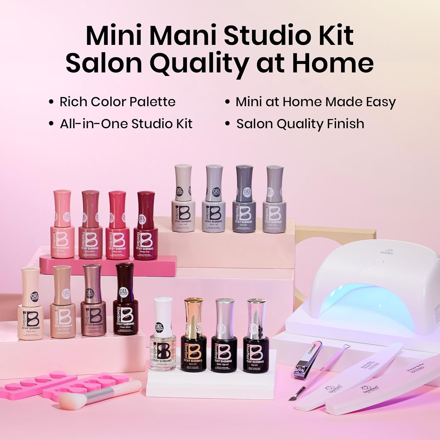 image:imageBeetles Neon Gel Polish Set  6 Colors HEMAFree 15ML Same Color Bottle Pink Green Coral Purple Blue Neon Gel Nail Polish Set Soak Off UV Lamp Bright Rainbow Summer Nails Art Professional Salon1Cozy Elegance