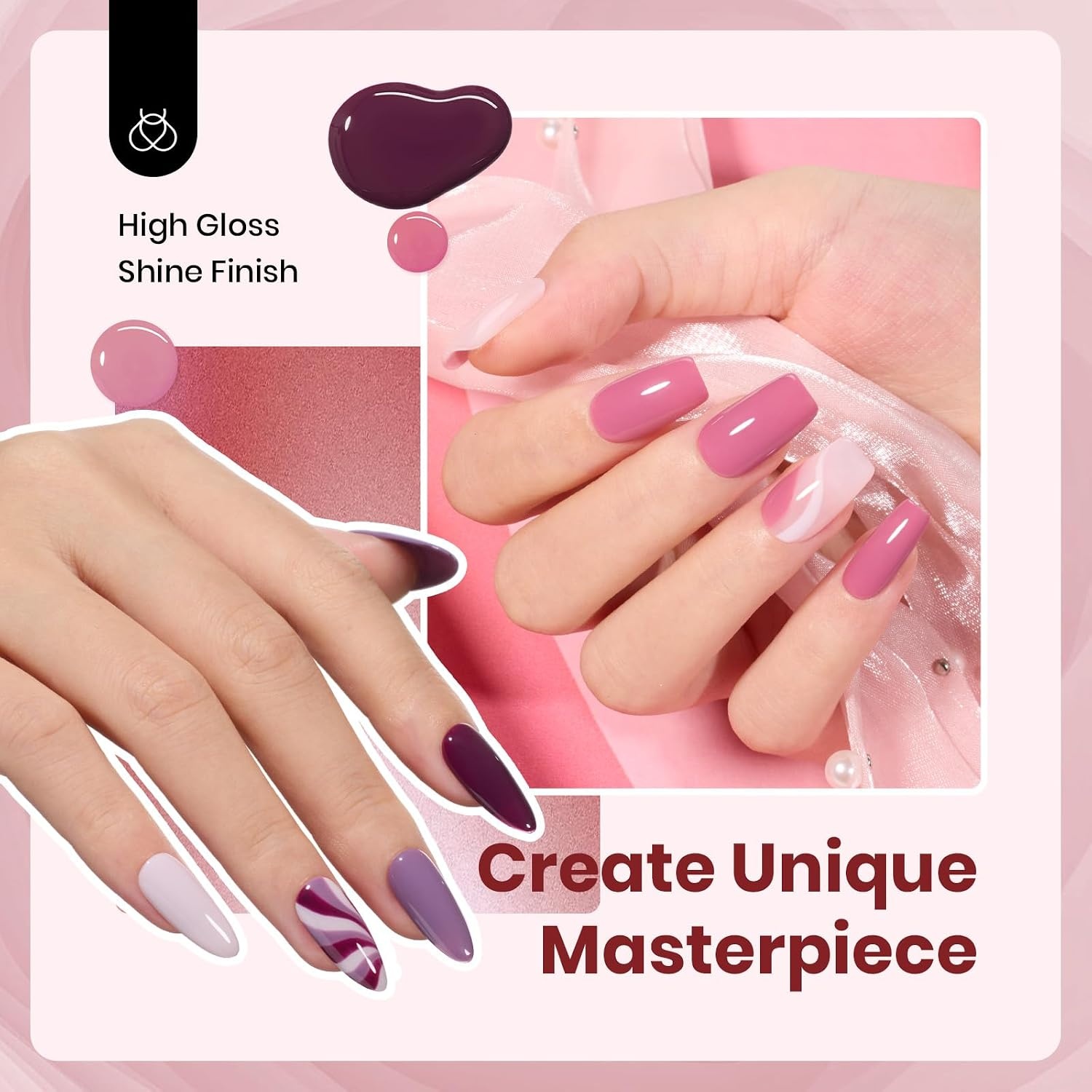 image:imageBeetles Neon Gel Polish Set  6 Colors HEMAFree 15ML Same Color Bottle Pink Green Coral Purple Blue Neon Gel Nail Polish Set Soak Off UV Lamp Bright Rainbow Summer Nails Art Professional SalonEmotional Symphony