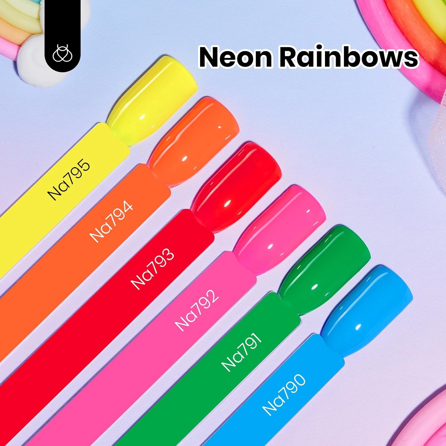 image:imageBeetles Neon Gel Polish Set  6 Colors HEMAFree 15ML Same Color Bottle Pink Green Coral Purple Blue Neon Gel Nail Polish Set Soak Off UV Lamp Bright Rainbow Summer Nails Art Professional SalonNeon Rainbow