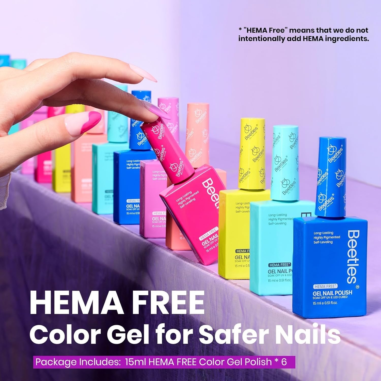 image:imageBeetles Neon Gel Polish Set  6 Colors HEMAFree 15ML Same Color Bottle Pink Green Coral Purple Blue Neon Gel Nail Polish Set Soak Off UV Lamp Bright Rainbow Summer Nails Art Professional SalonSpectrum Dance