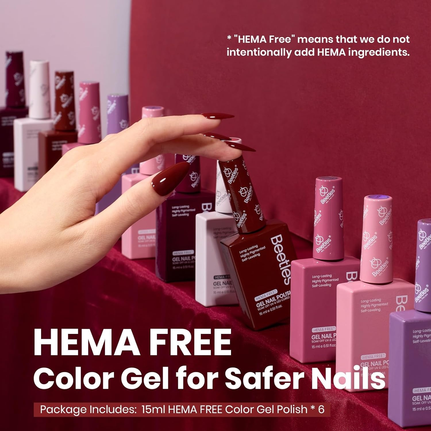 image:imageBeetles Neon Gel Polish Set  6 Colors HEMAFree 15ML Same Color Bottle Pink Green Coral Purple Blue Neon Gel Nail Polish Set Soak Off UV Lamp Bright Rainbow Summer Nails Art Professional SalonEmotional Symphony