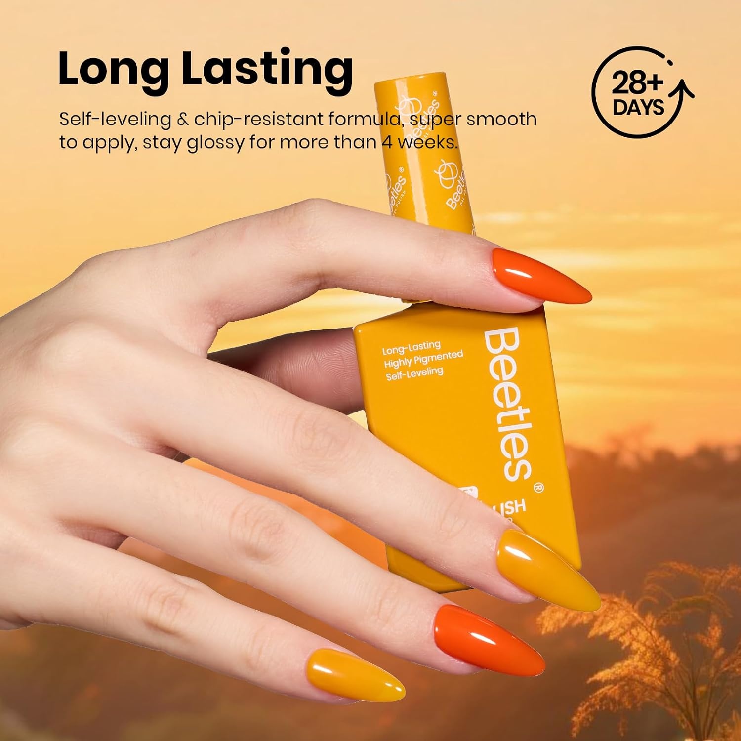 image:imageBeetles Neon Gel Polish Set  6 Colors HEMAFree 15ML Same Color Bottle Pink Green Coral Purple Blue Neon Gel Nail Polish Set Soak Off UV Lamp Bright Rainbow Summer Nails Art Professional SalonGolden Hour