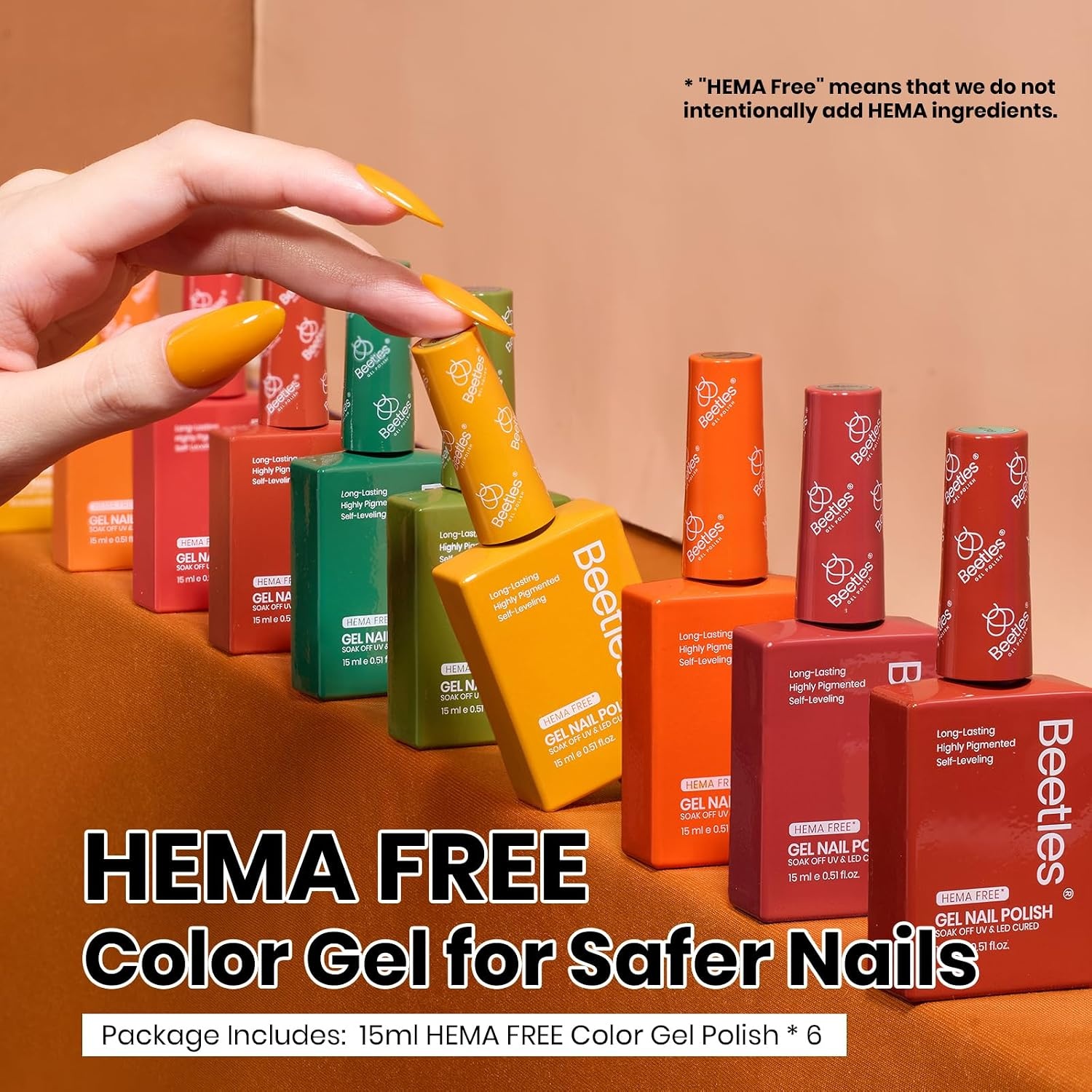 image:imageBeetles Neon Gel Polish Set  6 Colors HEMAFree 15ML Same Color Bottle Pink Green Coral Purple Blue Neon Gel Nail Polish Set Soak Off UV Lamp Bright Rainbow Summer Nails Art Professional SalonGolden Hour