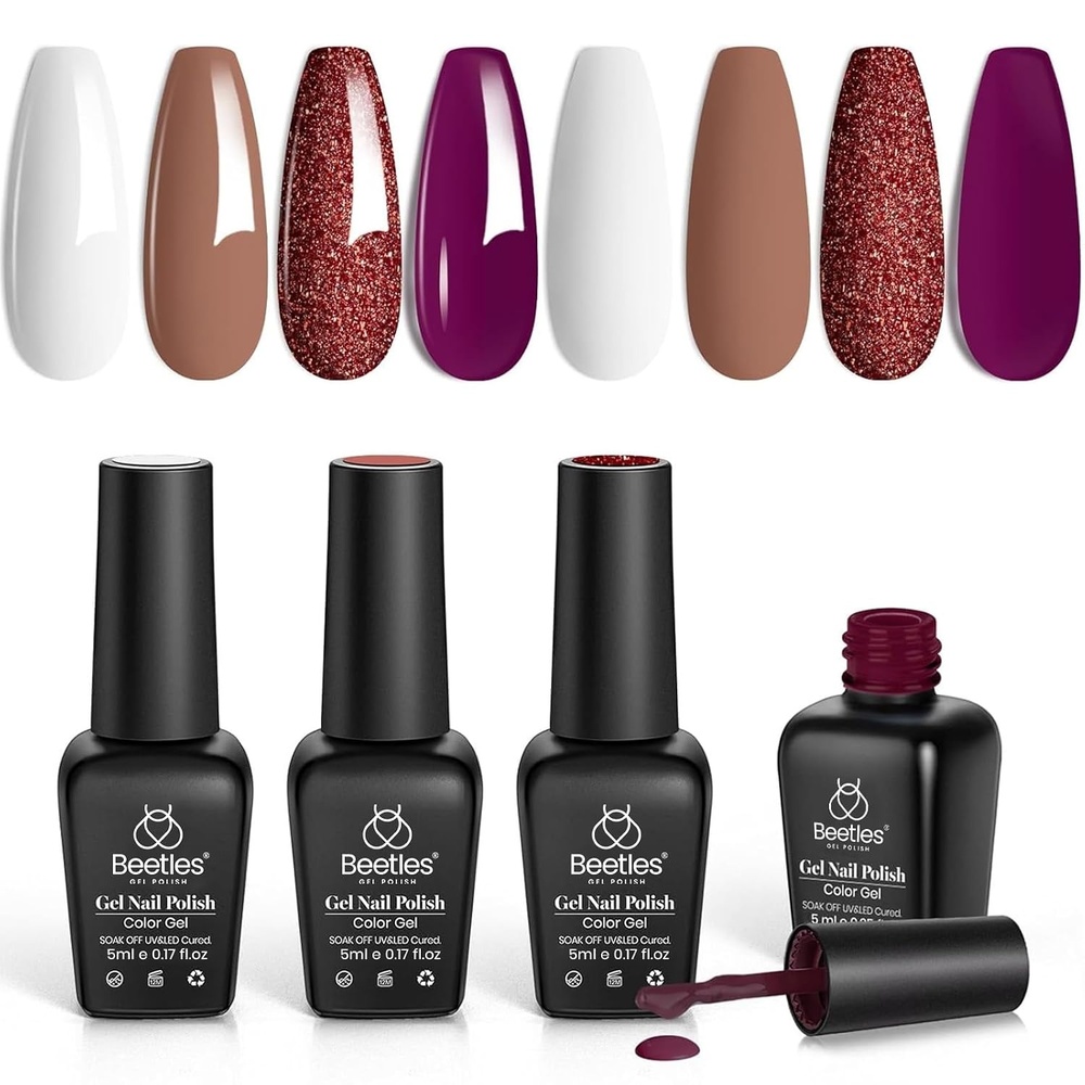 image:imageBeetles Gel Nail Polish Set  23pcs Gel Polish Set Summer Colors 20 Colors Pink Green Blue Uv Gel Polish with Base Top Coat All Season Manicure Tools for Beginners Nail Art Home04 Colors Dolce Latte