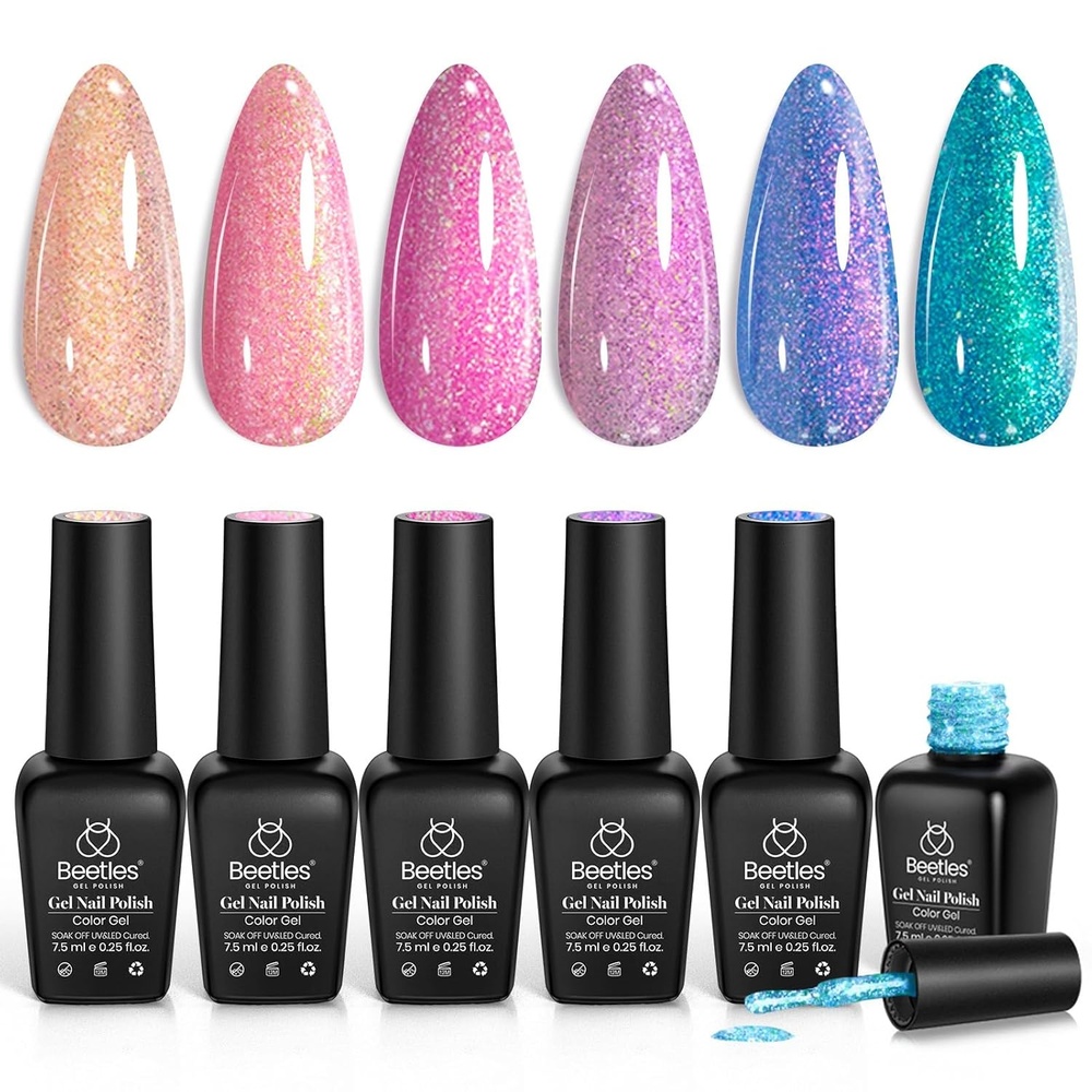 image:imageBeetles Jelly Gel Nail Polish Set  6 Colors Jelly Gel Polish Kit Yellow Orange Burgundy Red Purple Green Sheer Translucent Soak off UV Nail Art Manicure Gift for Women0Whimsical Wonders
