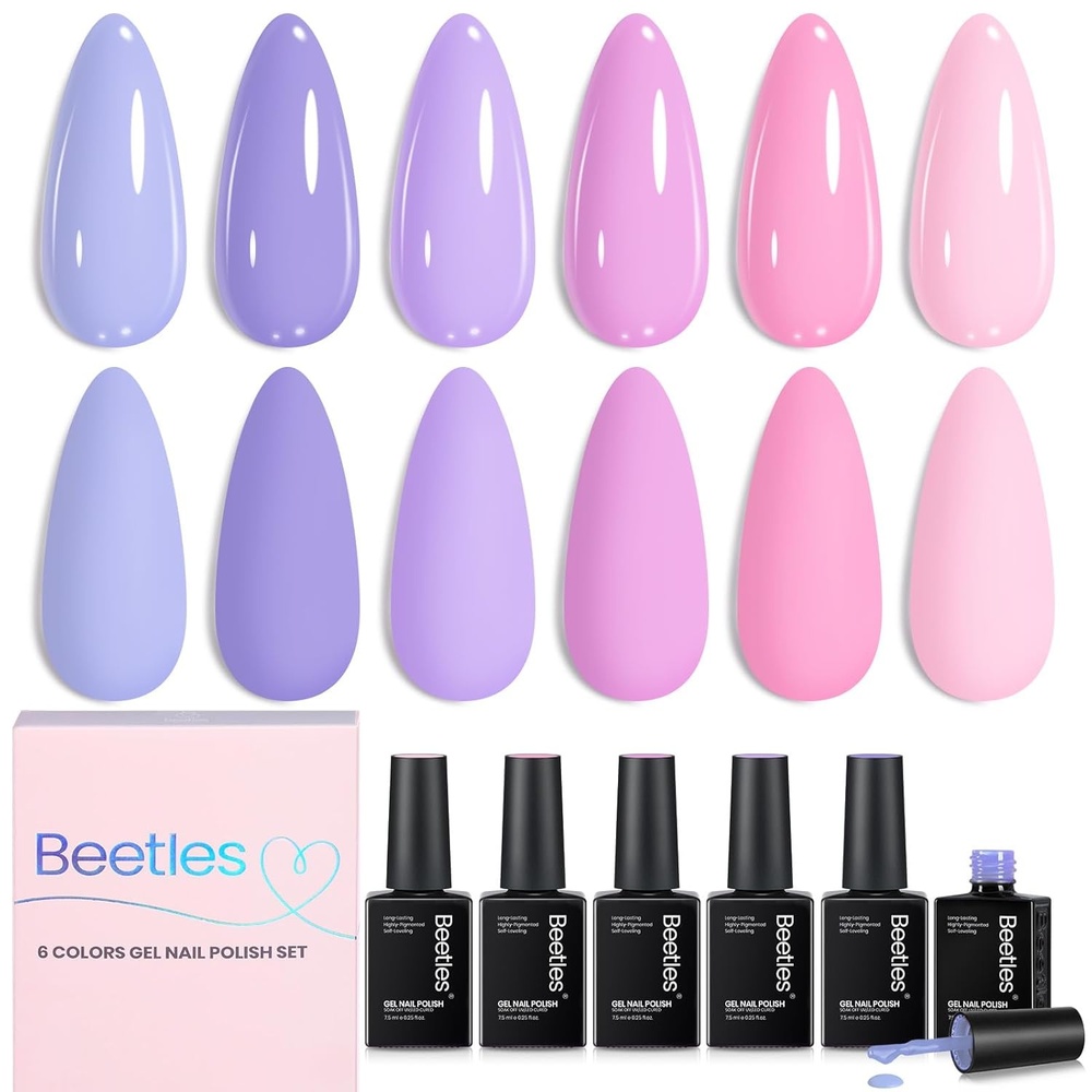 image:imageBeetles Jelly Gel Nail Polish Set  6 Colors Jelly Gel Polish Kit Yellow Orange Burgundy Red Purple Green Sheer Translucent Soak off UV Nail Art Manicure Gift for WomenFloral Reverie