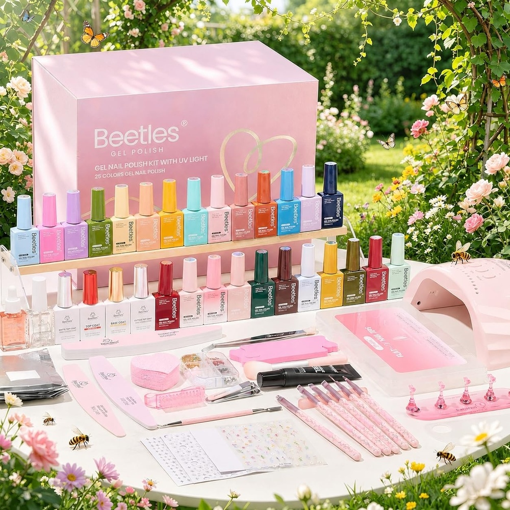 image:imageBeetles Jelly Gel Nail Polish Set 53PCS 36 Colors Jelly Pink Milky White Red Black Blue Green Silver Cat Eye Base Glitter Glossy Matte Top Coat Crystal Ice Collection French Nails Gift for Women0  Sunday Garden