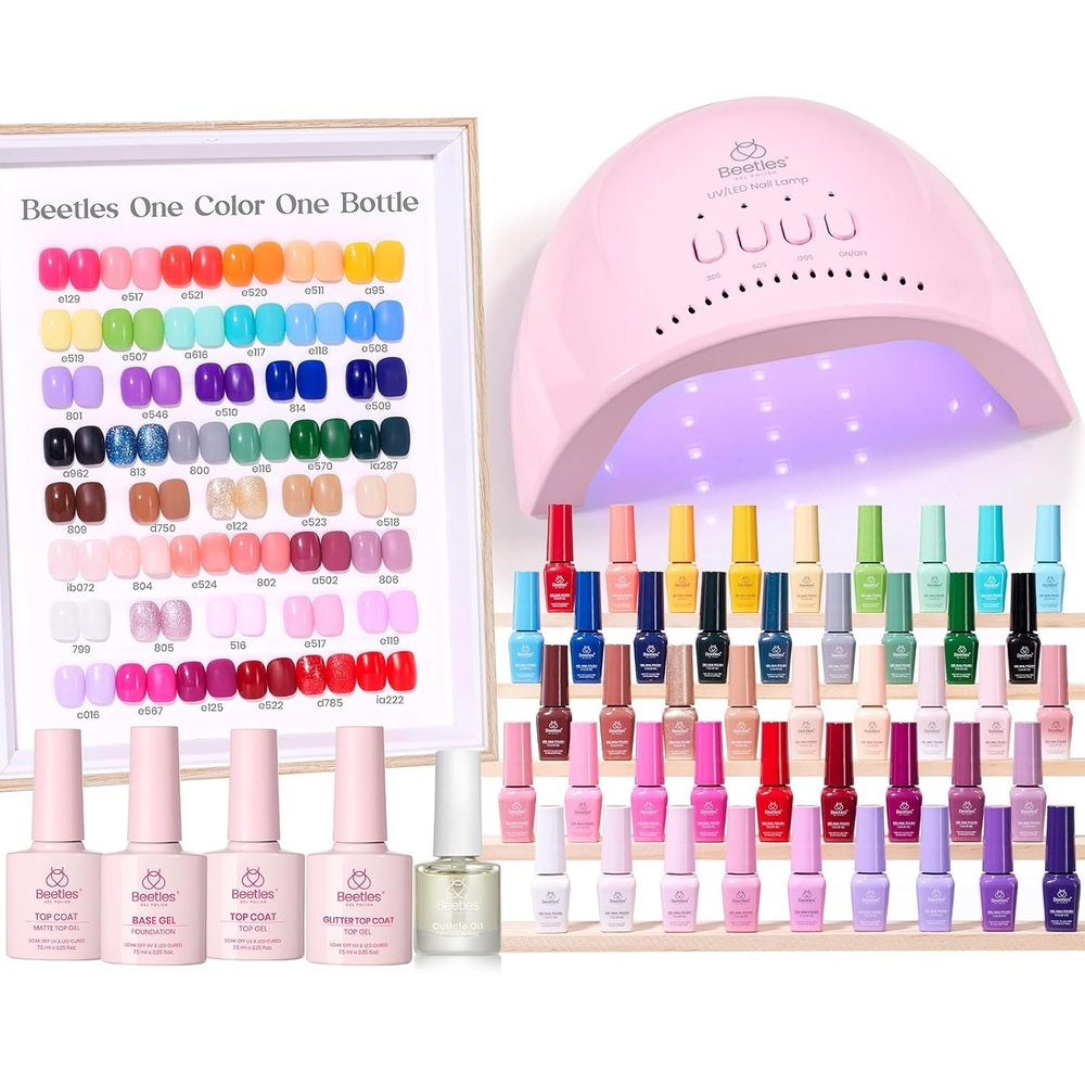 image:imageBeetles Jelly Gel Nail Polish Set 53PCS 36 Colors Jelly Pink Milky White Red Black Blue Green Silver Cat Eye Base Glitter Glossy Matte Top Coat Crystal Ice Collection French Nails Gift for WomenEmotional Journey