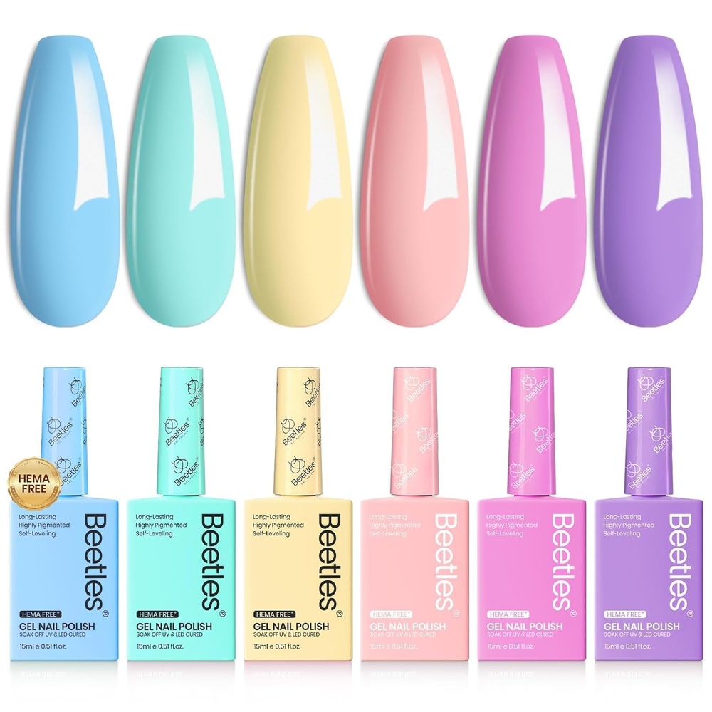 image:imageBeetles Neon Gel Polish Set  6 Colors HEMAFree 15ML Same Color Bottle Pink Green Coral Purple Blue Neon Gel Nail Polish Set Soak Off UV Lamp Bright Rainbow Summer Nails Art Professional SalonFairy Tale Dream