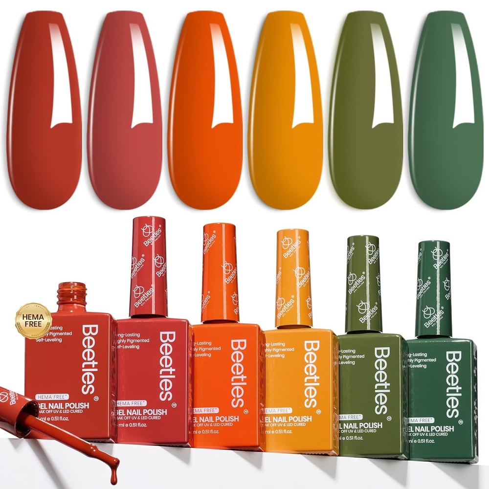 image:imageBeetles Neon Gel Polish Set  6 Colors HEMAFree 15ML Same Color Bottle Pink Green Coral Purple Blue Neon Gel Nail Polish Set Soak Off UV Lamp Bright Rainbow Summer Nails Art Professional SalonGolden Hour