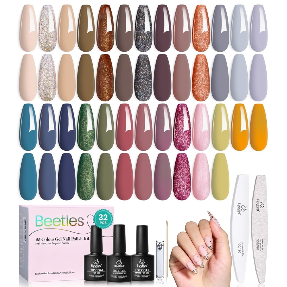 image:imageBeetles Summer Gel Nail Polish Kit  Island Holiday 36 Colors Neon Yellow Orange Hot Pink Glitter Gel Polish with Base Top Coat Matte Top Coat Soak Off UV LED DIY Manicure Gift for Women00 Catwalk Tonal Hues