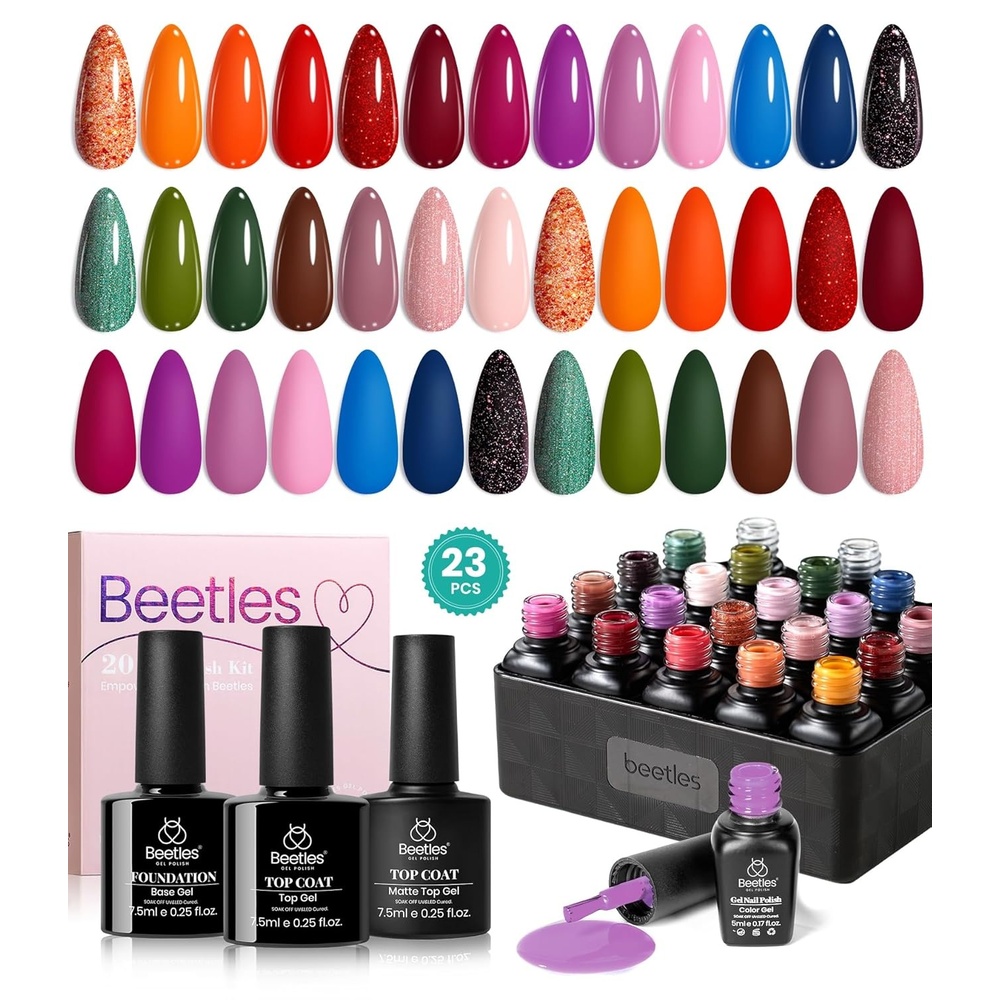 image:imageBeetles Summer Gel Nail Polish Kit  Island Holiday 36 Colors Neon Yellow Orange Hot Pink Glitter Gel Polish with Base Top Coat Matte Top Coat Soak Off UV LED DIY Manicure Gift for Women00 20 olors 2024 Nail TrendyHot Sale