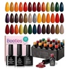 image:imagebeetles Gel Polish Kit  36 colors Summer Pastel Blue Green Glitter Gel Nail Polish with Nail Art Foil Glue Base Coat Glossy Top Coat Impressionist Garden Soak off Uv Gel Manicure Kit Gifts00 Cozy Campfire