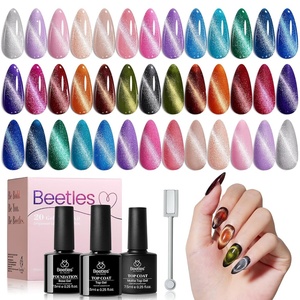 Beetles Gel Nail Polish Kit 36 Colors, Summer Pastel Gel Polish Set with Base Coat Glossy Top Coat & Nail Art Foil Glue, Blue Green Glitter Soak Off UV LED Manicure Kit(0-0-Stellar Mirage)