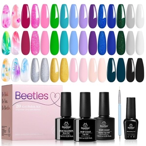 Beetles Gel Nail Polish Set 36 Colors Nail Gel Polish Kit Burgundy Red Blue Green Brown Gold Glitter Pink with Base Top Coat UV LED Needed Manicure Gifts for Women Neutral Elegance(3-20 Light-years Away)