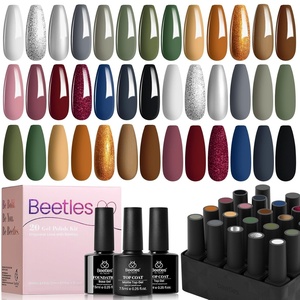 Beetles Gel Nail Polish Set 36 Colors Nail Gel Polish Kit Burgundy Red Blue Green Brown Gold Glitter Pink with Base Top Coat UV LED Needed Manicure Gifts for Women Neutral Elegance(0-0 Morden City)