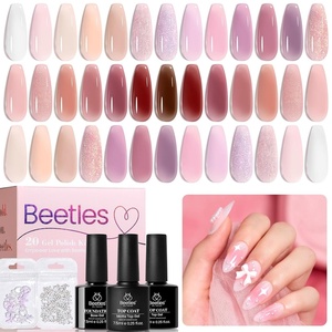 Beetles Gel Nail Polish Set 36 Colors Nail Gel Polish Kit Burgundy Red Blue Green Brown Gold Glitter Pink with Base Top Coat UV LED Needed Manicure Gifts for Women Neutral Elegance(20 Colors Classic Nude)