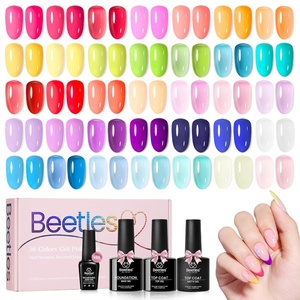 Beetles Gel Nail Polish Set, 40 PCS 36 Colors Verse of Flower Summer Gel Polish Kit, 0.17 Fl Oz, Pastel Pink Purple Blue Red, Base Glossy Matte Top Coat, Flower Stickers, Soak Off UV LED(Dewdrop Flora)