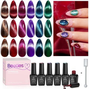 Beetles Jelly Gel Nail Polish Set – 6 Colors Jelly Gel Polish Kit Yellow Orange Burgundy Red Purple Green Sheer Translucent Soak off UV Nail Art Manicure Gift for Women(0-0-Brilliant Velvet)
