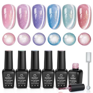 Beetles Jelly Gel Nail Polish Set – 6 Colors Jelly Gel Polish Kit Yellow Orange Burgundy Red Purple Green Sheer Translucent Soak off UV Nail Art Manicure Gift for Women(0-0-0-Romantic)