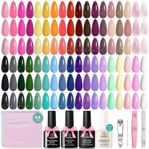 Beetles Jelly Gel Nail Polish Set, 53PCS 36 Colors Jelly Pink Milky White Red Black Blue Green Silver Cat Eye Base Glitter Glossy Matte Top Coat Crystal Ice Collection French Nails Gift for Women(0-1-Vivid Seasons)