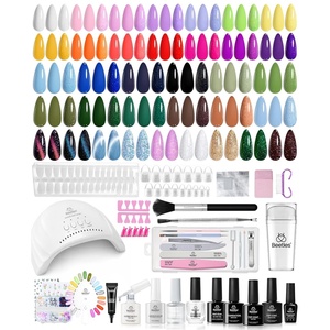 Beetles Jelly Gel Nail Polish Set, 53PCS 36 Colors Jelly Pink Milky White Red Black Blue Green Silver Cat Eye Base Glitter Glossy Matte Top Coat Crystal Ice Collection French Nails Gift for Women(Travel Diary Nail Kit for Beginners)