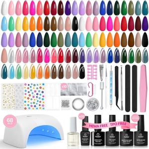 Beetles Jelly Gel Nail Polish Set, 53PCS 36 Colors Jelly Pink Milky White Red Black Blue Green Silver Cat Eye Base Glitter Glossy Matte Top Coat Crystal Ice Collection French Nails Gift for Women(0 – 32 Colors Deal Box Studio Essentials)