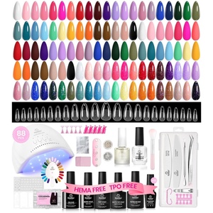 Beetles Jelly Gel Nail Polish Set, 53PCS 36 Colors Jelly Pink Milky White Red Black Blue Green Silver Cat Eye Base Glitter Glossy Matte Top Coat Crystal Ice Collection French Nails Gift for Women(0 – 35 Colors Deal Box Creative Flow)