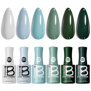 Beetles Neon Gel Polish Set – 6 Colors HEMA-Free 15ML Same Color Bottle, Pink Green Coral Purple Blue Neon Gel Nail Polish Set, Soak Off UV Lamp Bright Rainbow Summer Nails Art Professional Salon(Forest Fog Shade Set)
