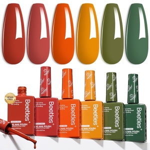 Beetles Neon Gel Polish Set – 6 Colors HEMA-Free 15ML Same Color Bottle, Pink Green Coral Purple Blue Neon Gel Nail Polish Set, Soak Off UV Lamp Bright Rainbow Summer Nails Art Professional Salon(Golden Hour)