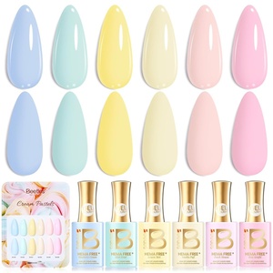 Beetles Pink Gel Polish Set – Ballet Rosa Hema-Free Collection, 6 Colors Nude Pink Colors Gel Kit with Pre-Swatched Color Card, Soak Off UV LED Polish for DIY Nail Art Home Salon Gifts(Cream Pastels)