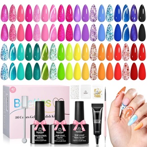 Beetles Summer Gel Nail Polish Kit – Island Holiday 36 Colors Neon Yellow Orange Hot Pink Glitter Gel Polish with Base Top Coat Matte Top Coat, Soak Off UV LED DIY Manicure Gift for Women(Island Holiday)