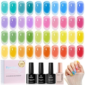 Beetles Summer Gel Nail Polish Kit – Island Holiday 36 Colors Neon Yellow Orange Hot Pink Glitter Gel Polish with Base Top Coat Matte Top Coat, Soak Off UV LED DIY Manicure Gift for Women(0-0-0-Jelly-Like Summer)
