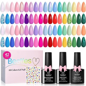 Beetles Summer Gel Nail Polish Kit – Island Holiday 36 Colors Neon Yellow Orange Hot Pink Glitter Gel Polish with Base Top Coat Matte Top Coat, Soak Off UV LED DIY Manicure Gift for Women(Woodland Fairy)