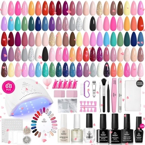 Beetles Summer Gel Polish Set – Petal Symphony Collection, 40 Pcs 36 Colors Pastel Gel Polish Set Summer Bright Colors Pink Red Green Blue Color Gel with Base&Glossy Matte Top Coat UV LED Nail Art(1 – Vivid Seasons)