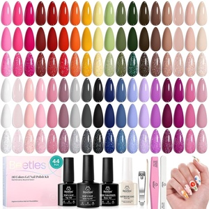 beetles Gel Polish Kit – 36 colors Summer Pastel Blue Green Glitter Gel Nail Polish with Nail Art Foil Glue Base Coat Glossy Top Coat Impressionist Garden Soak off Uv Gel Manicure Kit Gifts(0-0 Colorful Muse)