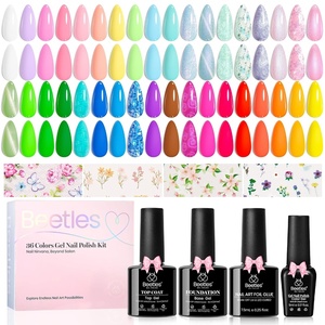 beetles Gel Polish Kit – 36 colors Summer Pastel Blue Green Glitter Gel Nail Polish with Nail Art Foil Glue Base Coat Glossy Top Coat Impressionist Garden Soak off Uv Gel Manicure Kit Gifts(Impressionist Garden)