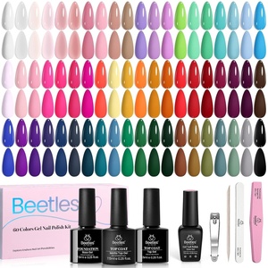 beetles Gel Polish Kit – 36 colors Summer Pastel Blue Green Glitter Gel Nail Polish with Nail Art Foil Glue Base Coat Glossy Top Coat Impressionist Garden Soak off Uv Gel Manicure Kit Gifts(0-0-Emotional Spectrum)