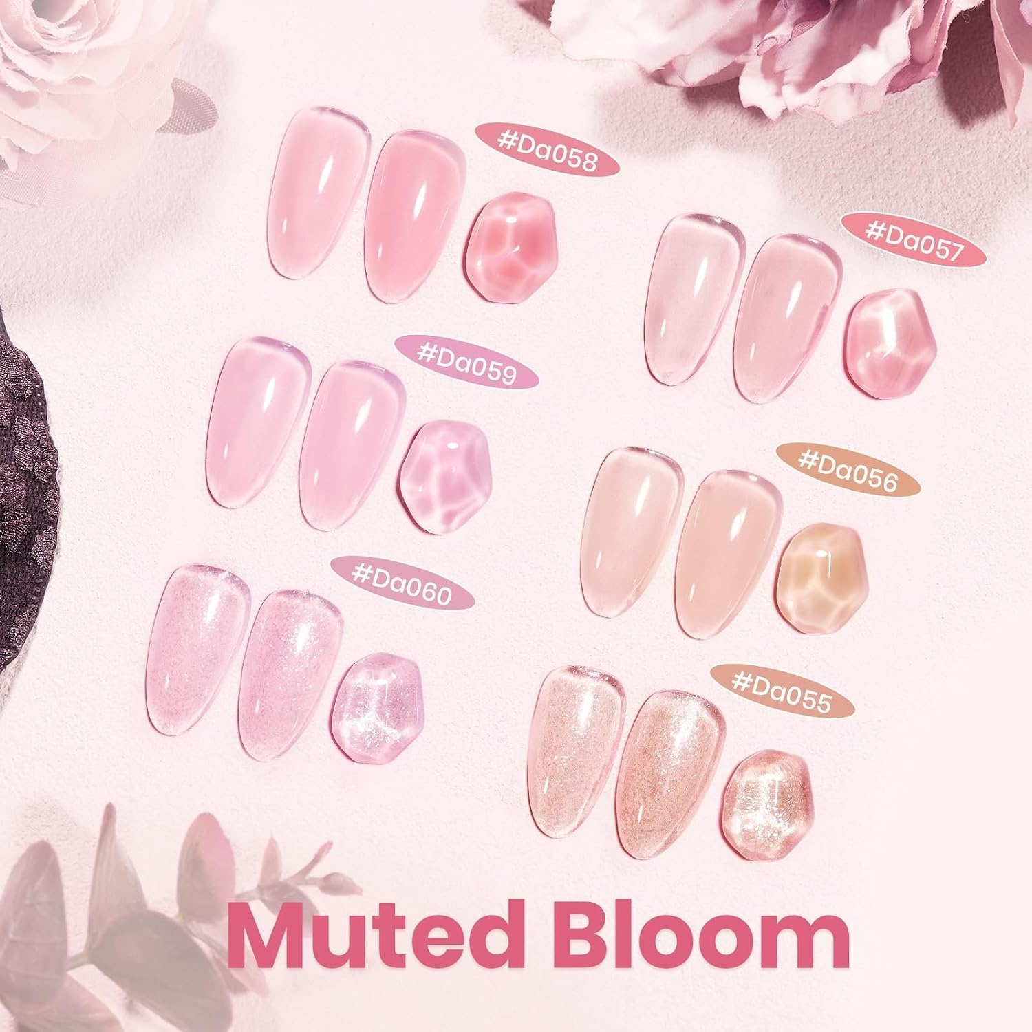 image:imageBeetles Builder Gel Nail Kit HEMAFREEampTPO FREEMuted Bloom 6 Colors Jelly Pink Glitter Building Gel8 in 1 Strengthening Building Instant Apex amp Extension for Beginner DIY SalonUV LED Lamp NeedHEMA TPO FreeMuted Bloom
