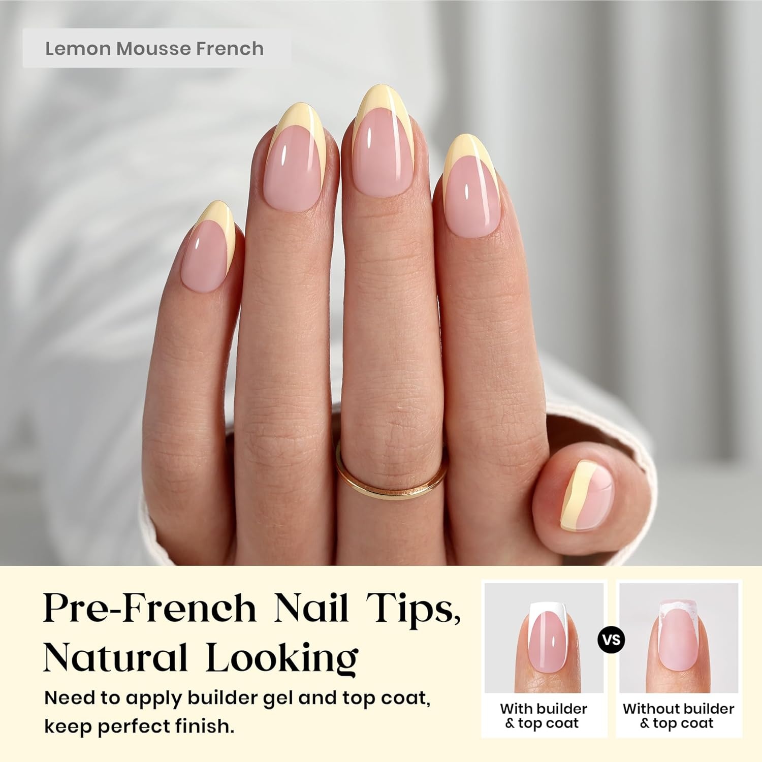 image:imageBeetles Press On Nail KitShort Square French Tip Press On Nails 150Pcs Pink French Nail Tips with Nail Glue amp Remover Builder Top Coat Nail Lamp AllinOne DIY Fake Nails Gift for Women5S Almond Yellow French