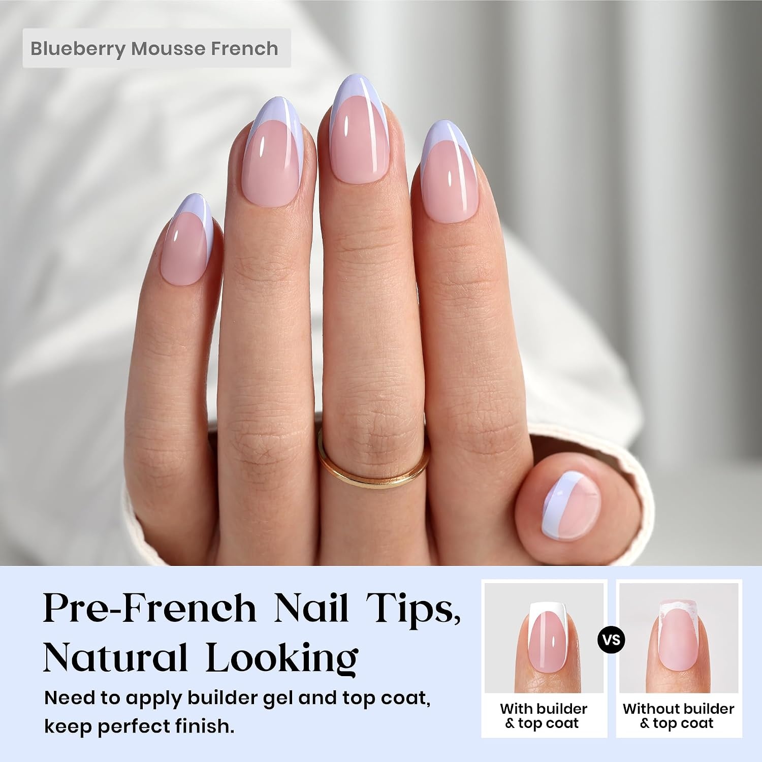 image:imageBeetles Press On Nail KitShort Square French Tip Press On Nails 150Pcs Pink French Nail Tips with Nail Glue amp Remover Builder Top Coat Nail Lamp AllinOne DIY Fake Nails Gift for Women5S Almond Blue French