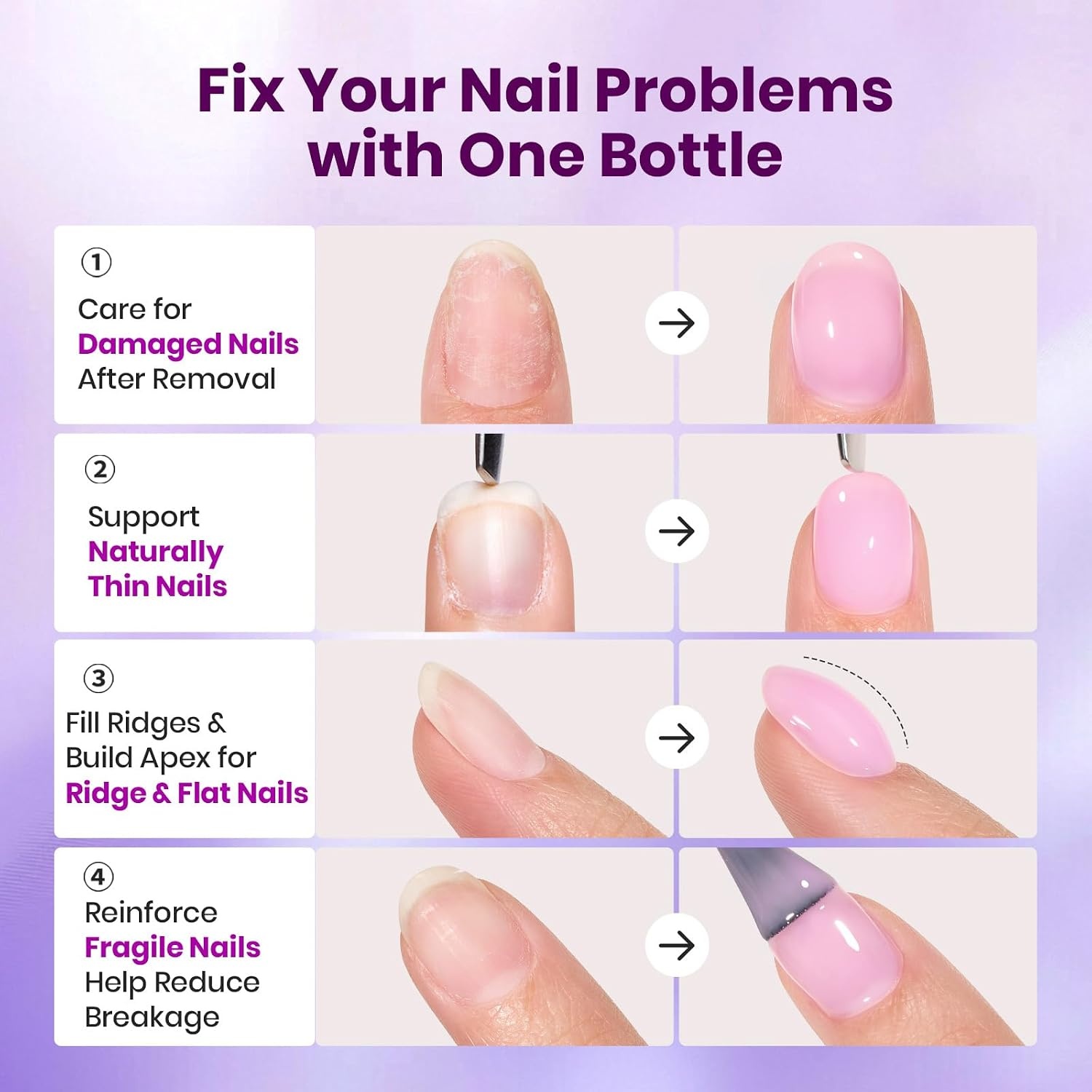 image:imageBeetles Rubber Base Gel Nail Polish 6 Colors Nude Gel Polish Pink Peach Neutral Sheer French Tips Base Colors for Nails Flexible U V LED Soak Off for DIY Home Manicure Nail GiftsClear Rubber Base Gel Nail Polish Set