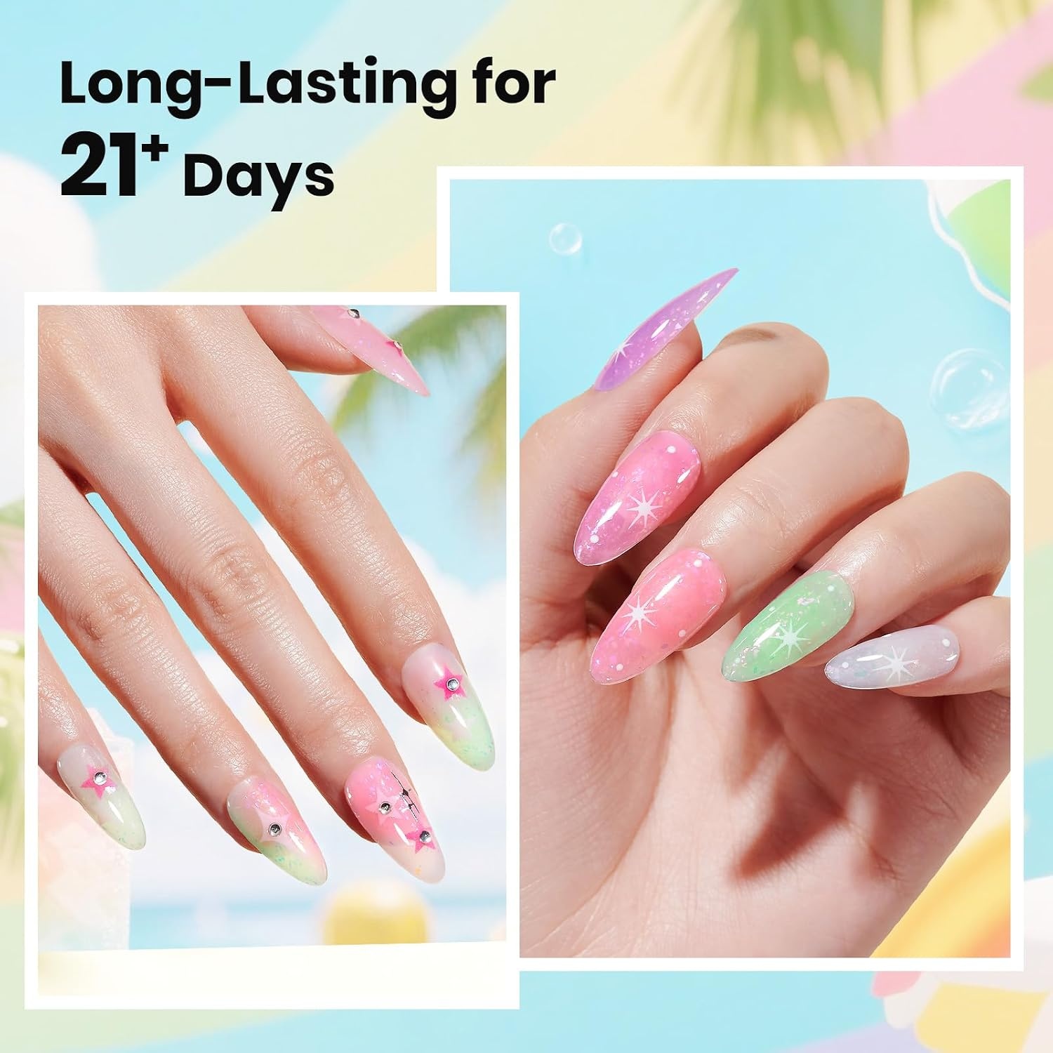 image:imageBeetles Rubber Base Gel Nail Polish 6 Colors Nude Gel Polish Pink Peach Neutral Sheer French Tips Base Colors for Nails Flexible U V LED Soak Off for DIY Home Manicure Nail GiftsClear 6 PCS Rubber Base Gel Set