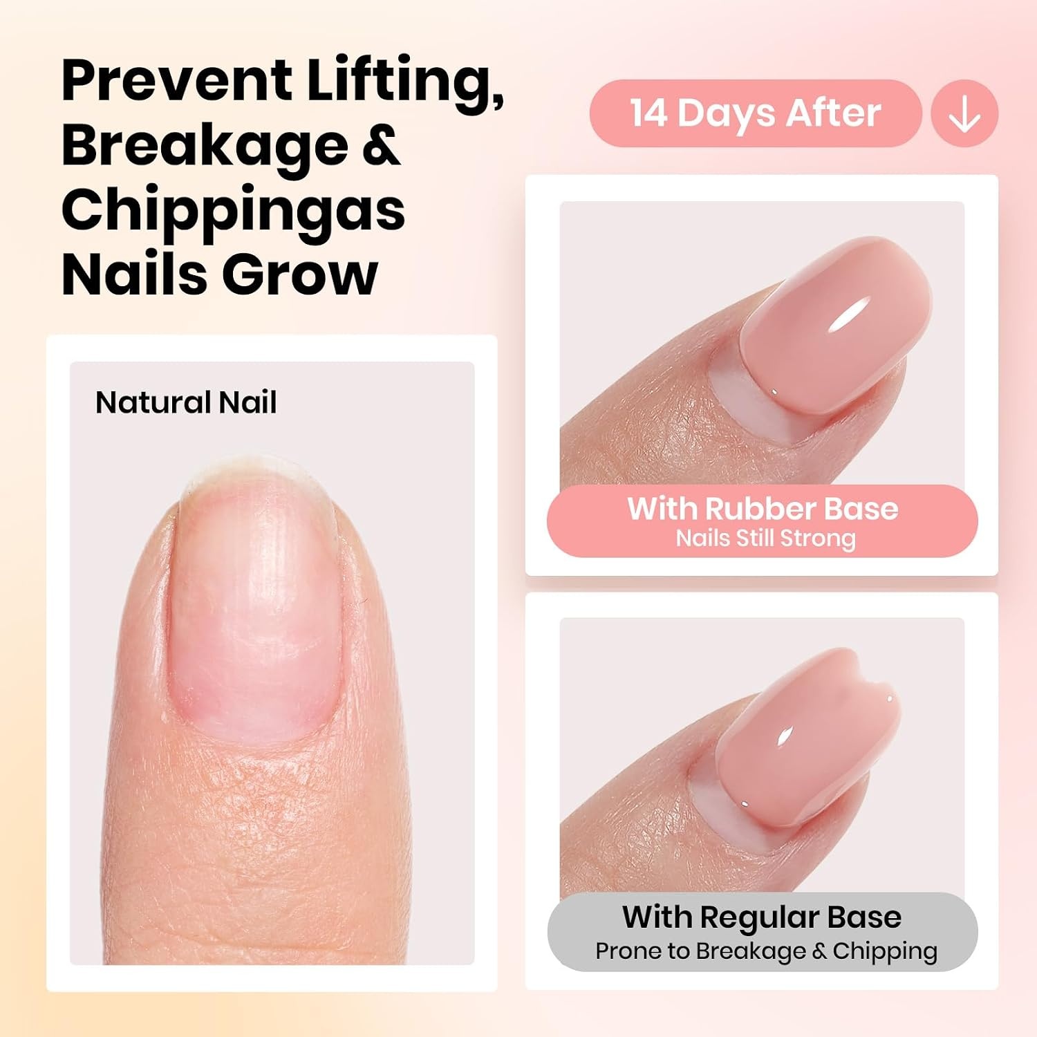 image:imageBeetles Rubber Base Gel Nail Polish 6 Colors Nude Gel Polish Pink Peach Neutral Sheer French Tips Base Colors for Nails Flexible U V LED Soak Off for DIY Home Manicure Nail GiftsClear Rubber Base Gel