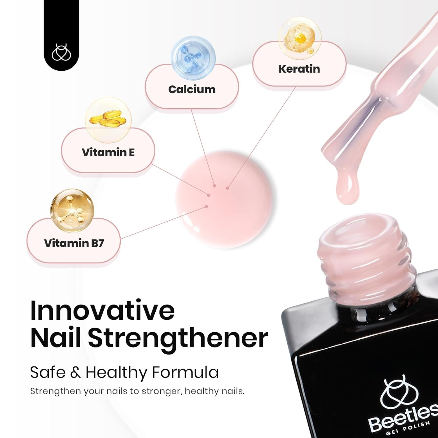 image:imageBeetles Rubber Base Gel Nail Polish 6 Colors Nude Gel Polish Pink Peach Neutral Sheer French Tips Base Colors for Nails Flexible U V LED Soak Off for DIY Home Manicure Nail Gifts05 IN 1 Beetles Color Base
